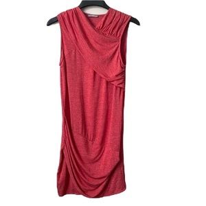 ZARA W & B Collection Red Faux Wrap Style Dress Size Large